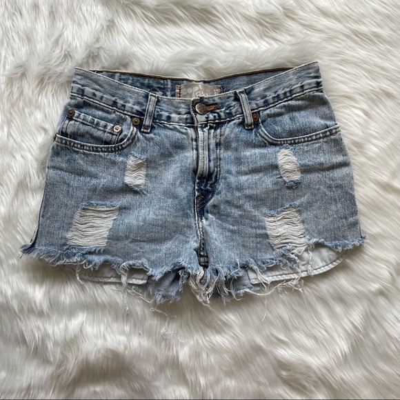 Levi's Pants - Levi’s Women’s Vintage Light Wash Distressed Ripped Denim Cut Off Shorts Size 4